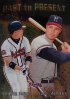 2001 Topps Chrome Past to Present #PTP10 Chipper Jones/Eddie Mathews Baseball Card