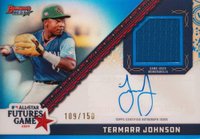 2024 Bowman's Best 2024 MLB All-Star Futures Game Chrome Autograph Relics #FGRATJ Termarr Johnson Blue Refractor Baseball Card