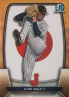 2023 Bowman Chrome World Baseball Classic Flag #WBC49 Roki Sasaki Gold Baseball Card