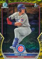 2023 Bowman Draft #BDC33 Matt Shaw Chrome-Yellow Lunar Crater Baseball Card