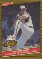 1986 Donruss Highlights #44 Joe Cowley Baseball Card