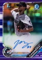2019 Bowman Prospect Autographs Chrome #EC Edward Cabrera Purple Refractor Baseball Card