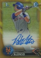 2016 Bowman Draft Chrome Draft Picks Autographs #CDAPA Pete Alonso Gold Refractor Baseball Card
