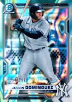 2021 Bowman Draft #BDC77 Jasson Dominguez Chrome-Aqua Lava Refractor Baseball Card