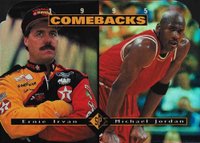 1995 SP Racing Comebacks Die-Cut  #CB1 Ernie Irvan/Michael Jordan 1995 Comebacks, Die-Cut Basketball Card