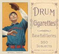 1909 White Borders Drum 350 #339 Mike Mitchell Cincinnati Baseball Card