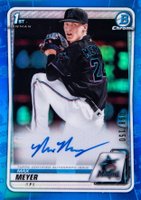 2020 Bowman Draft Chrome Draft Picks Autographs #CDAMM Max Meyer Blue Refractor Baseball Card