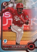 2022 Bowman Draft 1st Edition #80 Elly de La Cruz Sky Blue Foil Baseball Card