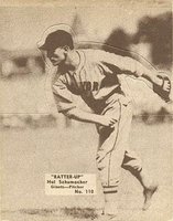 1934 Batter Up #110 Hal Schumacher Baseball Card