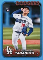 2024 Topps #553 Yoshinobu Yamamoto Father's Day Powder Blue Baseball Card