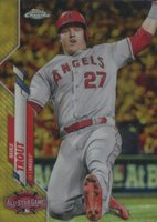 2020 Topps Chrome Update #U69 Mike Trout Gold Refractor Baseball Card
