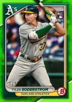 2024 Bowman #15 Tyler Soderstrom Neon Green Baseball Card