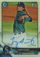 2018 Bowman Draft Chrome Draft Picks Autographs #CDALG Logan Gilbert Refractor Baseball Card