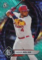 2022 Bowman Platinum #93 Yadier Molina Aqua Ice Foilboard Baseball Card