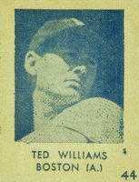 1948 Blue Tint #44 Ted Williams Hand Cut Baseball Card
