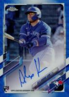 2021 Topps Chrome Rookie Autographs #RAAKI Alejandro Kirk Blue Wave Refractor Baseball Card