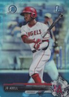 2017 Bowman Draft #BDC95 Jo Adell Chrome-Batting-Sky Blue Refractor Baseball Card