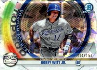 2020 Bowman Chrome Scouts' Top 100 #BTP25 Bobby Witt Jr. Atomic Refractor Baseball Card