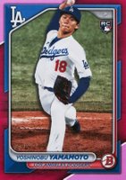 2024 Bowman #36 Yoshinobu Yamamoto Fuchsia Baseball Card