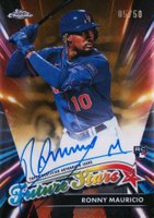 2024 Topps Chrome Logofractor Edition Future Stars Autographs #FSARM Ronny Mauricio Gold Refractor Baseball Card