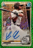 2020 Bowman Chrome Prospect Autographs #CPAXE Xavier Edwards Green Shimmer Baseball Card