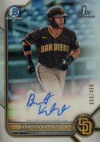 2022 Bowman Chrome Prospect Autographs #CPABV Brandon Valenzuela Refractor Baseball Card