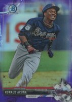 2017 Bowman Draft #BDC39 Ronald Acuna Chrome-Purple Refractor Baseball Card