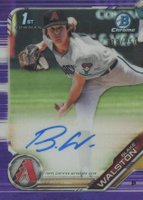 2019 Bowman Draft Chrome Draft Picks Autograph #CDABW Blake Walston Purple Refractor Baseball Card