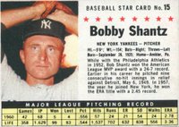 1961 Post Cereal #15 Bobby Shantz Hand Cut Baseball Card