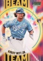 2022 Topps Stadium Club Chrome Beam Team #BT25 Bobby Witt Jr. Green Refractor Baseball Card