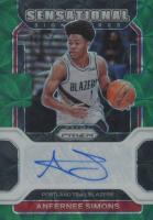2021 Panini Prizm Sensational Signature #SSASM Anfernee Simons Green Choice Basketball Card