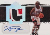 2003 Upper Deck Exquisite Collection Noble Nameplates Autograph #NN-MJ Michael Jordan Basketball Card