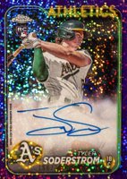 2024 Topps Chrome Rookie Autographs #RATSO Tyler Soderstrom Purple Speckle Refractor Baseball Card