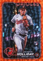 2024 Topps Update #US97 Jackson Holliday Orange Crackle Foil Board Baseball Card