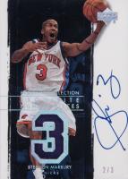 2003 UD Exquisite Collection Number Piece Autographs #NP-ST Stephon Marbury Basketball Card