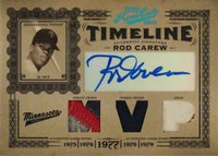 2005 Playoff Prime Cuts Timeline Signature Material Trio #T-23 Rod Carew MVP Prime Baseball Card