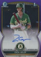 2023 Bowman Chrome Prospect Autographs #CPAZG Zack Gelof Purple Refractor Baseball Card