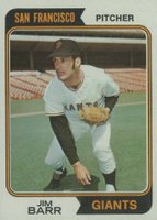 1974 Topps #233 Jim Barr Baseball Card