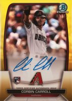 2023 Bowman Chrome Rookie Autographs #CRACC Corbin Carroll Yellow Refractor Baseball Card
