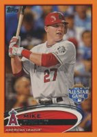 2012 Topps Update #US144 Mike Trout At Bat-Orange Baseball Card