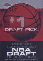 2002 Finest # Draft Pick #1 Redemption Card Basketball Card