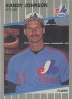 1989 Fleer #381 Randy Johnson Marlboro Sign Tinted Green Baseball Card