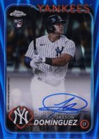2024 Topps Chrome Rookie Autographs #RAJDZ Jasson Dominguez Blue Raywave Refractor Baseball Card