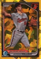 2024 Bowman Sapphire Edition Chrome Prospects #BCP47 Jackson Holliday Yellow Baseball Card