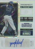 2018 Panini Contenders Draft Picks Prospect Ticket Autographs #2 Yordan Alvarez Cracked Ice Baseball Card