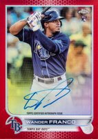 2022 Topps Chrome Rookie Autographs #RAWF Wander Franco Red Refractor Baseball Card