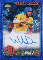 2024 Topps Chrome Rookie Autographs #RAWA Wilyer Abreu Purple Speckle Refractor Baseball Card