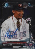 2017 Bowman Draft #BD1 Royce Lewis Chrome-Press Conference-Autograph Baseball Card