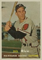 1957 Topps #193 Del Rice Baseball Card