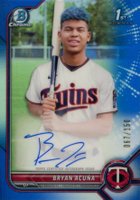 2022 Bowman Chrome Prospect Autographs #CPABA Bryan Acuna Blue Refractor Baseball Card